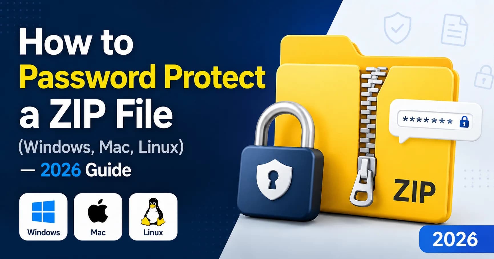 How to Password Protect a ZIP File (Windows, Mac, Linux) — 2026 Guide